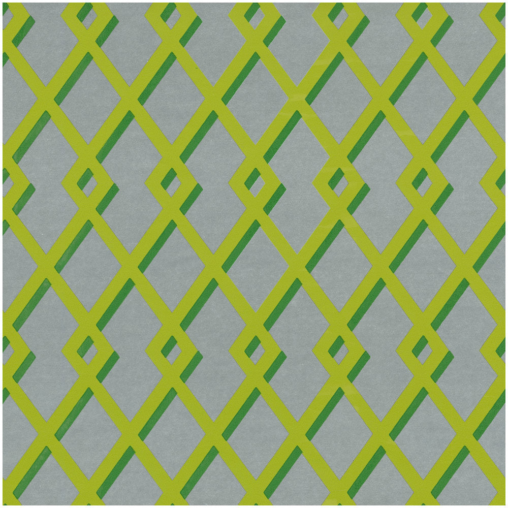 Trellis Green & Silver Foil Gift Wrapping Paper - 76 cm x 1.83 m Roll