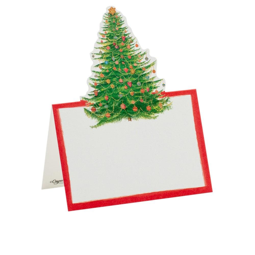 Caspari Glittering Tree Die-Cut Place Cards - 8 Per Package 88915P