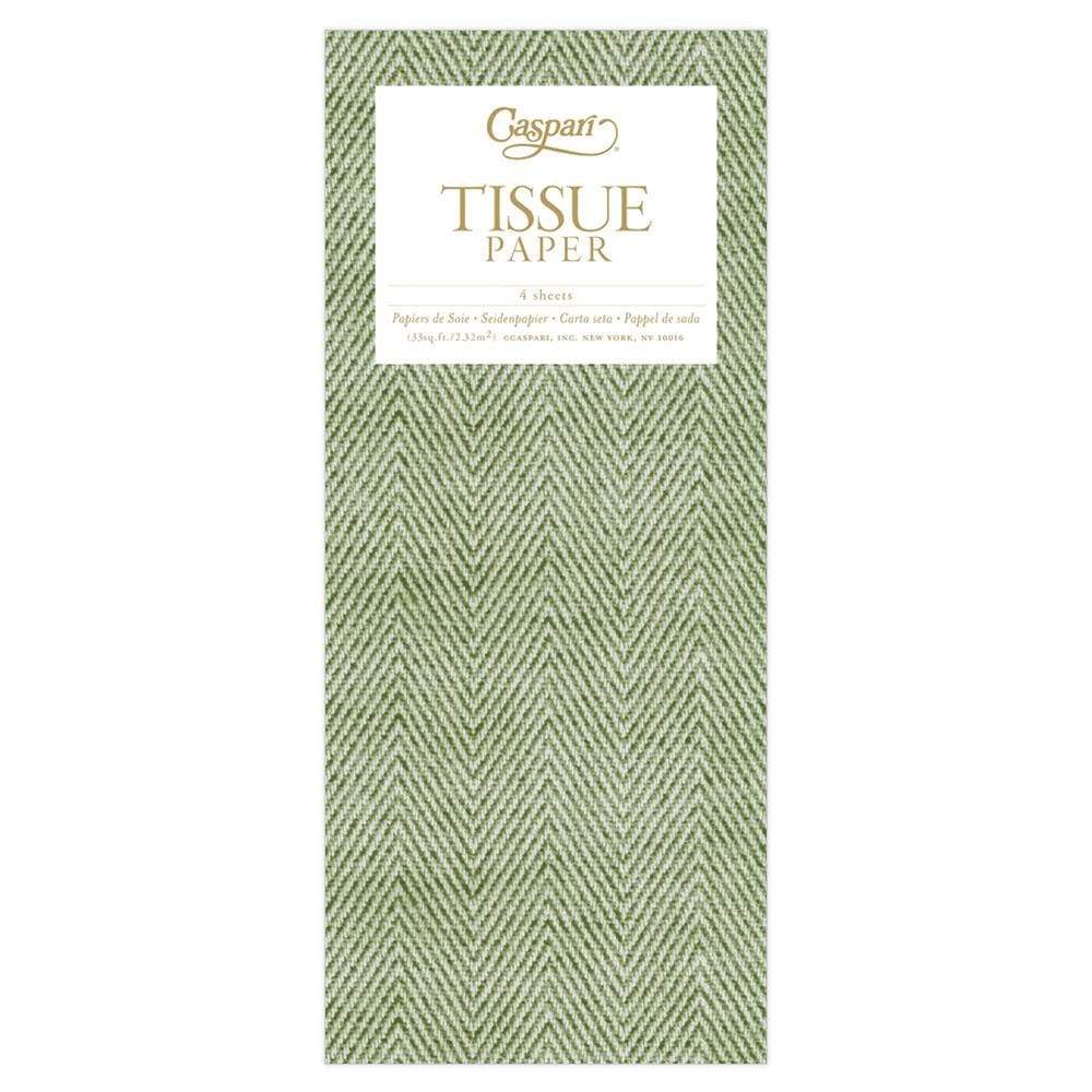 Caspari Solid Tissue Paper in Green Jute - 4 Sheets Included 89581TIS