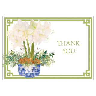 Caspari Potted Amaryllis Thank You Notes - 8 Note Cards & 8 Envelopes 89616.44