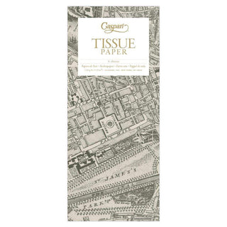 Caspari London Map Tissue Paper - 4 Sheets Included 8968TIS