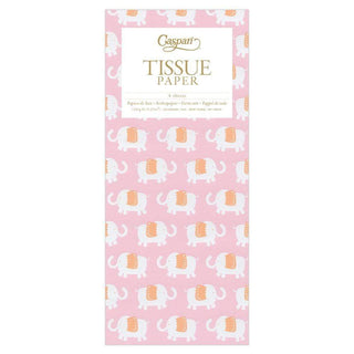 Caspari Elephant Parade Tissue Paper in Pink - 4 Sheets Included 8984TIS