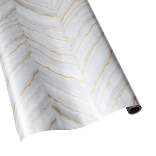 Caspari Marble Gift Wrapping Paper in Grey & Pale Silver Foil Paper - 30" x 8' Roll 8986RC