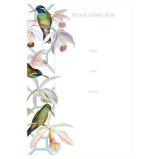 Caspari Hummingbird Trellis Invitations - 8 Fill-In Invitations & 8 Envelopes 89902E40