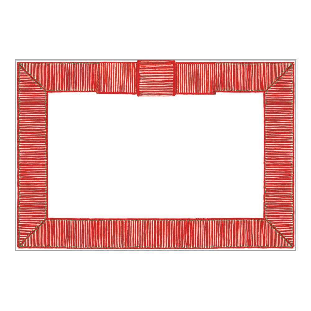 Caspari Ribbon Border Place Cards in Red - 8 Per Package 89916P