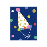 Caspari Party Hats Gift Enclosure Cards in Blue Foil - 4 Mini Cards & 4 Envelopes 9002ENC