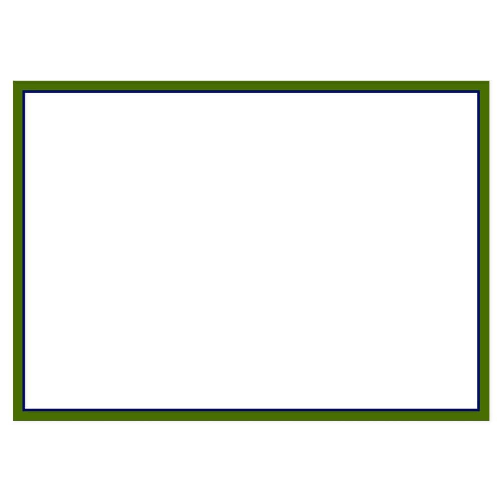 Caspari Classic Two-Tone Border Blank Correspondence Cards in Green & Navy - 20 Cards & 20 Envelopes 90650CCU