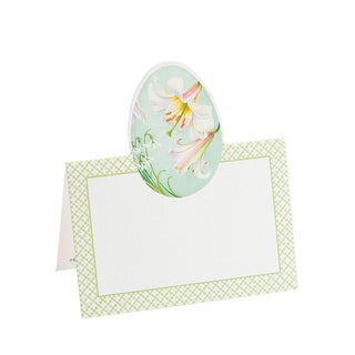 Caspari Floral Decorated Eggs Die-Cut Place Cards - 8 Per Package 90900P