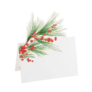 Berries and Pine Die-Cut Place Cards - 8 Per Package – Caspari UK