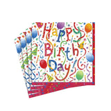 Caspari Happy Birthday Paper Cocktail Napkins - 20 Per Package 9100C
