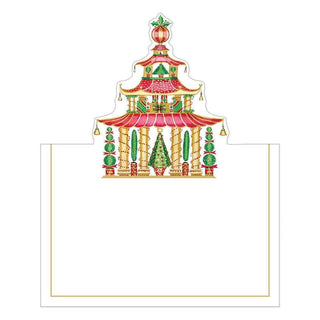Caspari Christmas Pagodas Die-Cut Place Cards - 8 Per Package 91912P