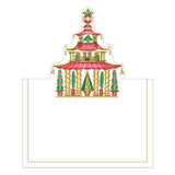 Caspari Christmas Pagodas Die-Cut Place Cards - 8 Per Package 91912P