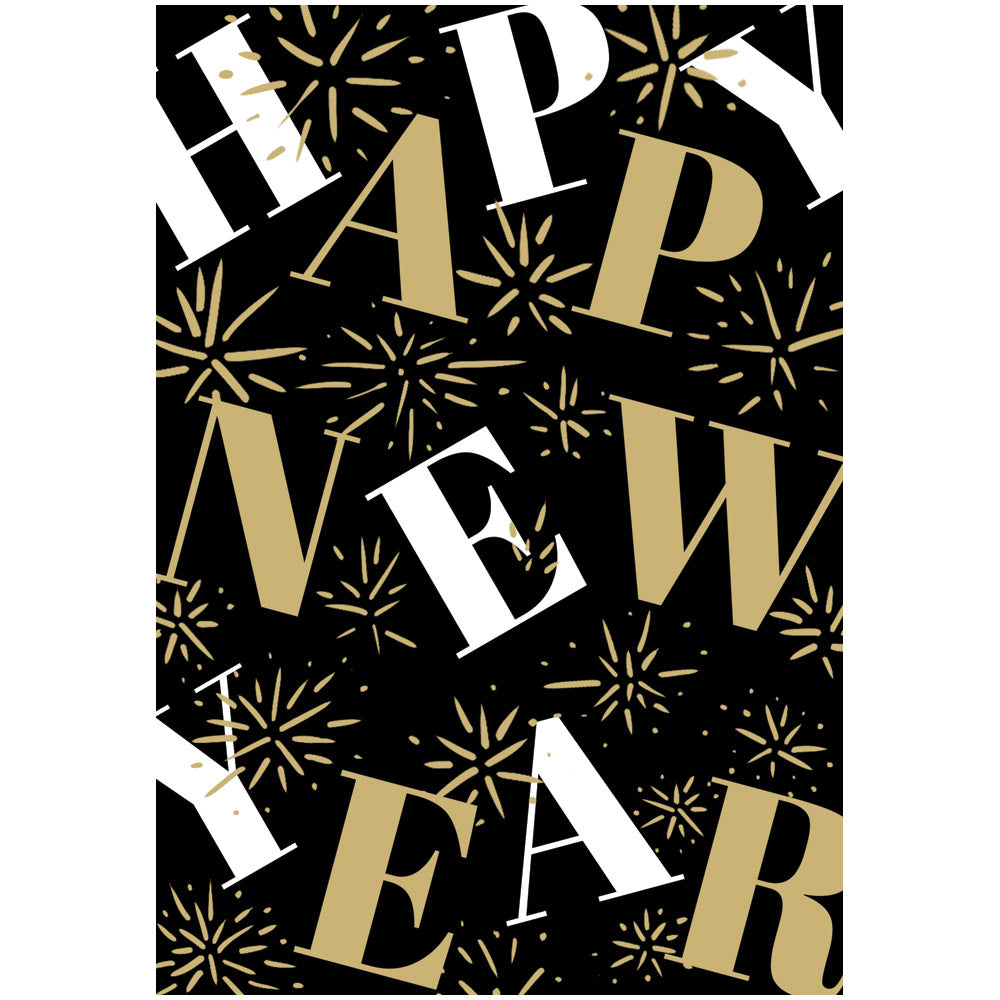 Happy New Year Foil Greeting Card - 1 Card & 1 Envelope