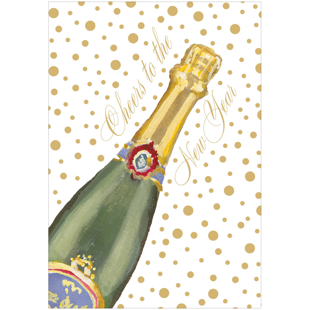 Cheers To The New Year Foil Greeting Card - 1 Card & 1 Envelope