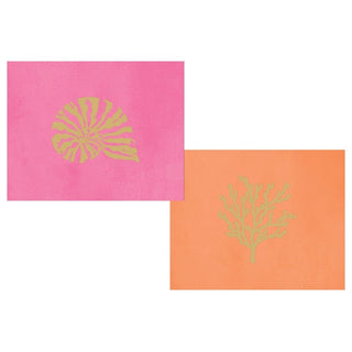 Caspari Sealife Assorted Foil Embossed Boxed Note Cards in Warm - 10 Note Cards & 10 Envelopes 92612.46A