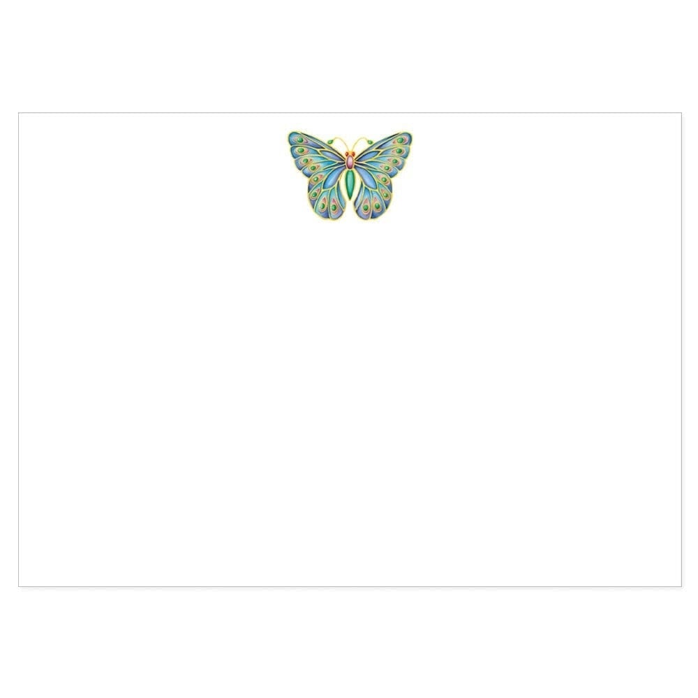 Caspari Jeweled Butterfly Blank Foil Correspondence Cards - 20 Cards & 20 Envelopes 92622CCU