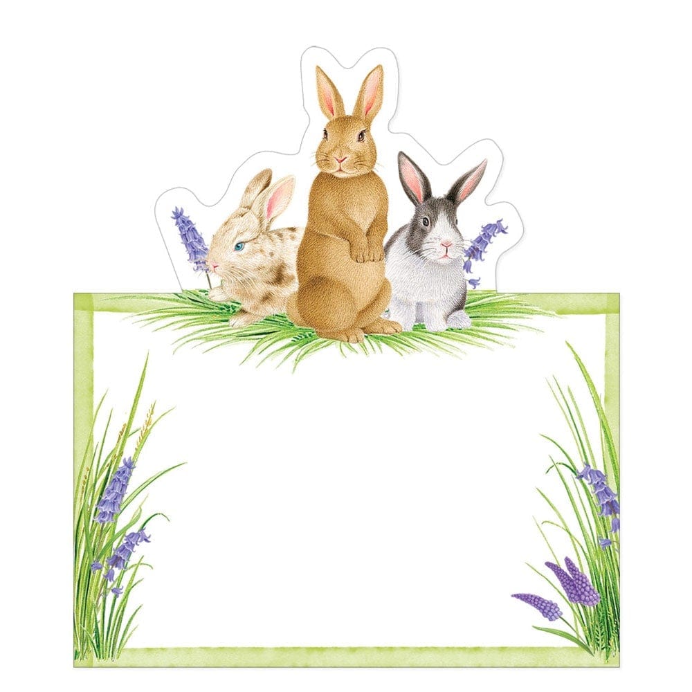 Caspari Bunnies and Daffodils Die-Cut Place Cards - 8 Per Package 92905P