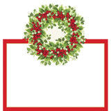 Holly and Berry Wreath Die-Cut Place Cards in Gold Foil - 8 Per Package 92913P