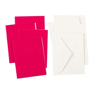 Caspari Solid Gift Enclosure Cards in Fuchsia - 4 Mini Cards & 4 Envelopes 94535ENC