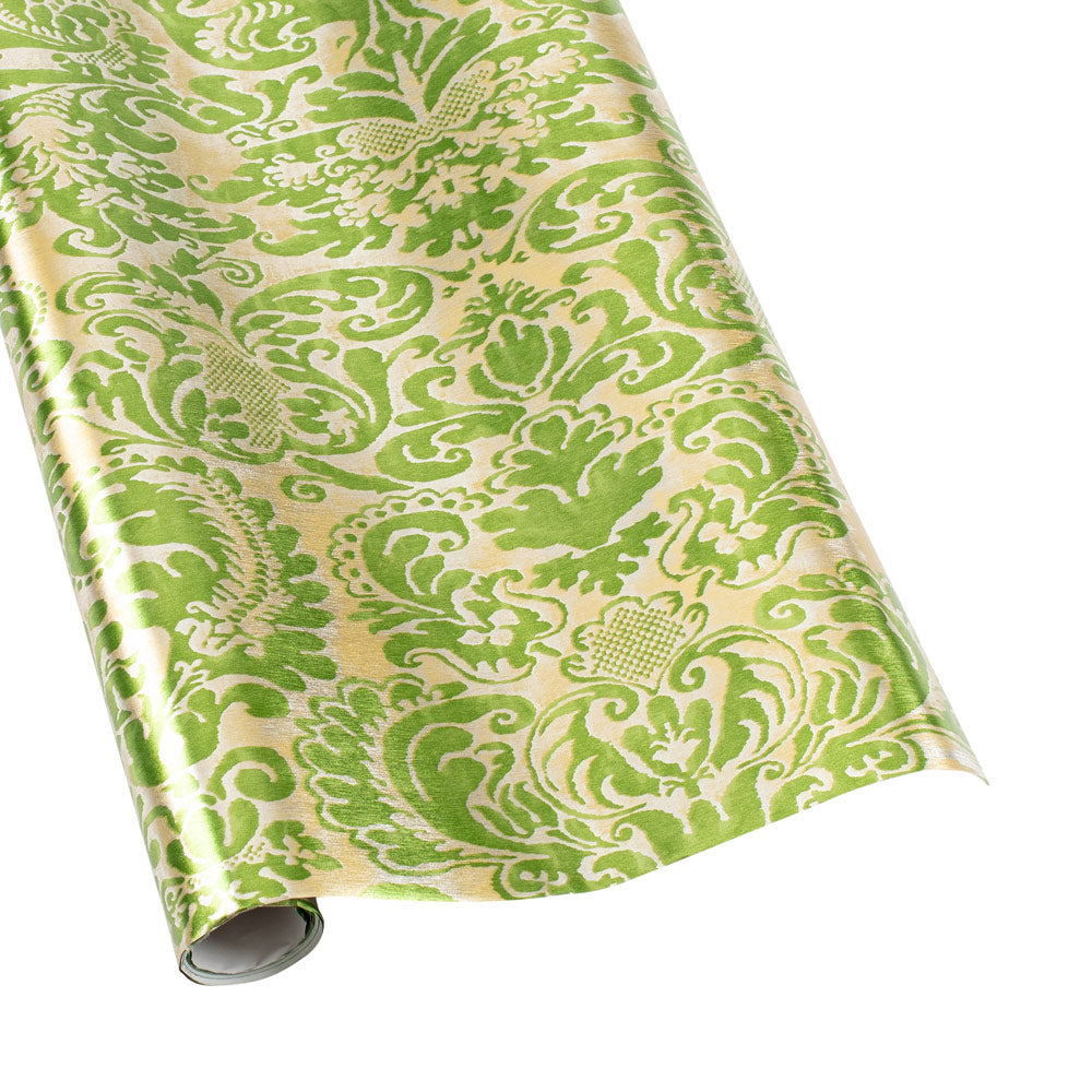 Palazzo Gift Wrapping Paper in Green with Gold Foil - 76.2 cm x 182.9 cm Roll