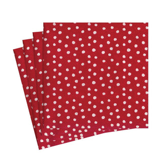 Caspari Small Dots Paper Luncheon Napkins in Red - 20 Per Package 9500L