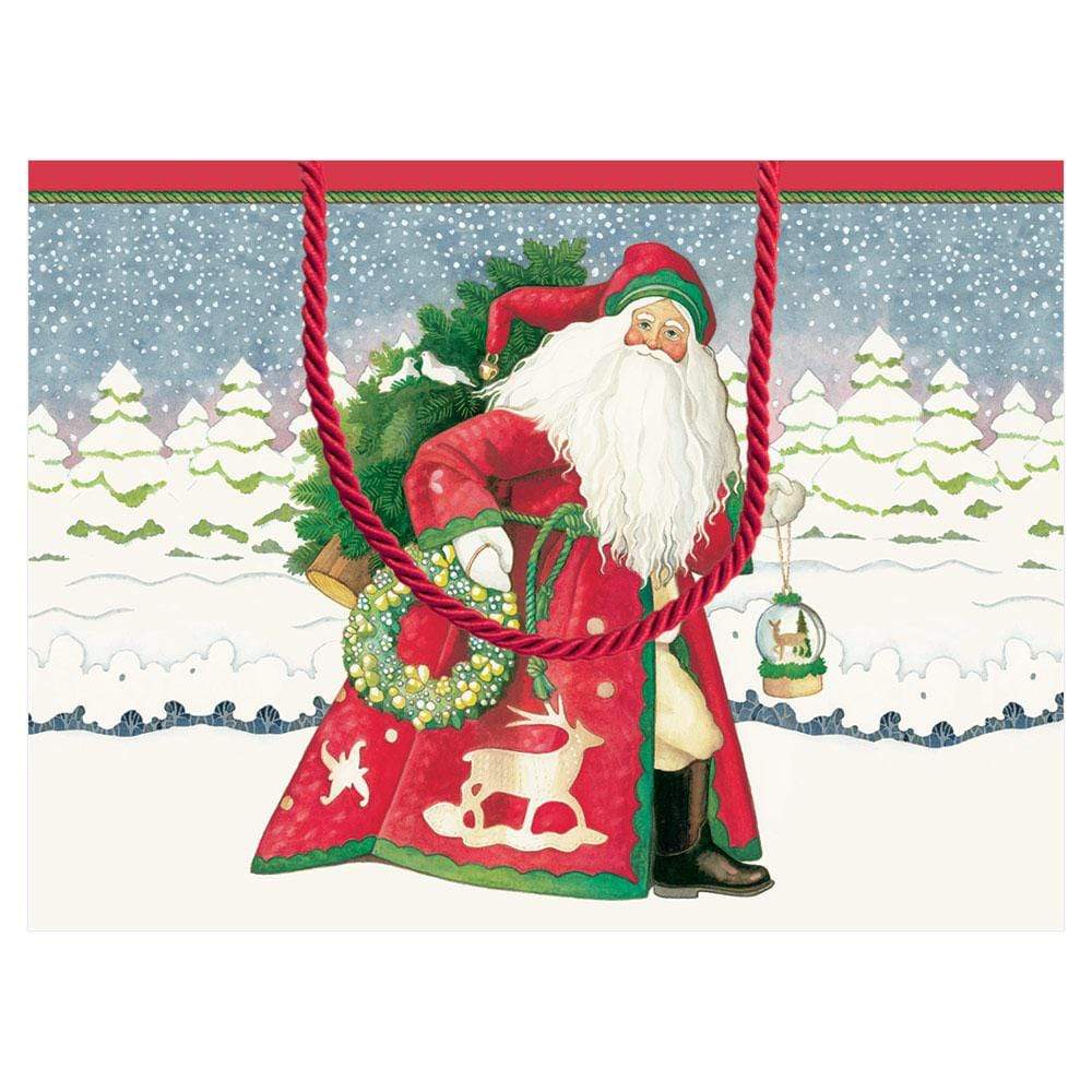 Caspari Snowflake Santa Small Gift Bag - 1 Each 9583B1