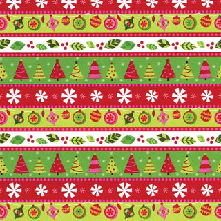Caspari Calico Christmas Gift Wrapping Paper in Red & Green - 30" x 8' Roll 9601RC