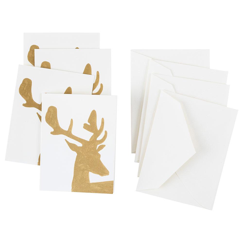Caspari Alpine Stag Gift Enclosure Cards - 4 Mini Cards & 4 Envelopes 9687ENC