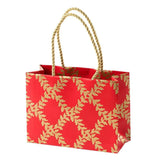 Caspari Acanthus Trellis Small Gift Bag in Red - 1 Each 9692B1