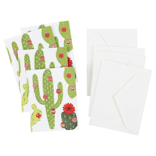Caspari Merry Cactus Gift Enclosure Cards in Ivory - 4 Mini Cards & 4 Envelopes 9698ENC