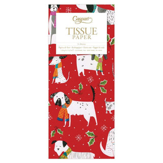 Caspari Christmas Canines Tissue Paper - 4 Sheets Included 9703TIS