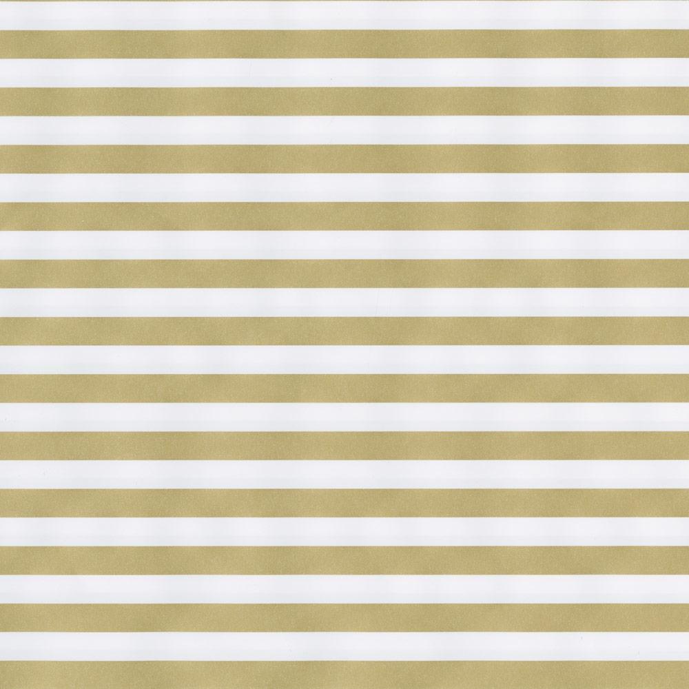 Caspari Club Stripe Reversible Gift Wrapping Paper in Gold & Silver - 30" x 8' Roll 97270RC