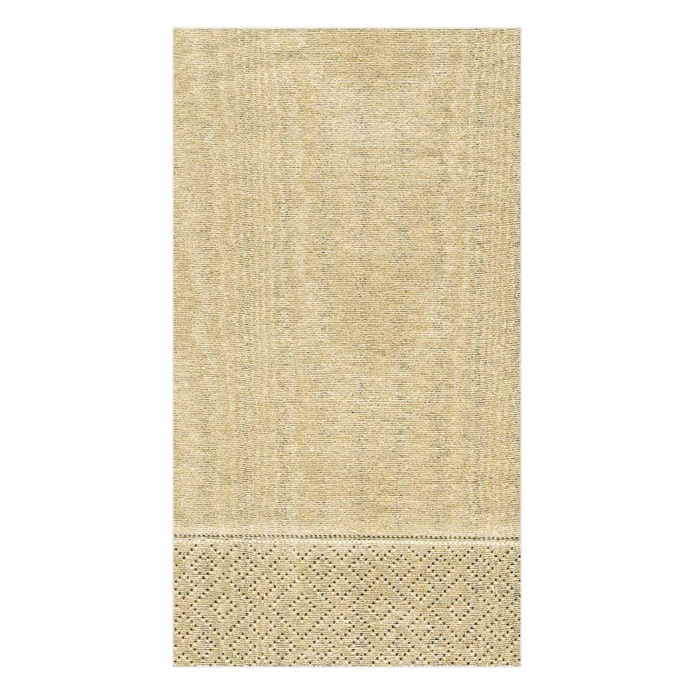 Caspari Moiré Paper Guest Towel Napkins in Gold - 15 Per Package 972G