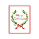 Caspari Merry Christmas Laurel Wreath Gift Enclosure Cards in Gold Foil - 4 Mini Cards & 4 Envelopes 9754ENC