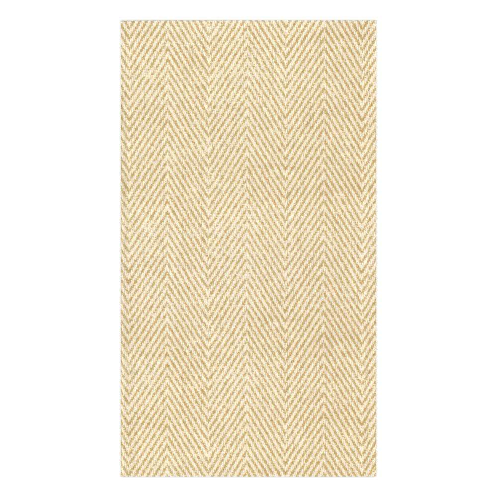 Caspari Natural Jute Paper Linen Guest Towel Napkins - 12 Per Package 9760GG