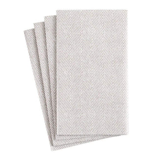 Caspari Jute Paper Linen Guest Towel Napkins in Flax - 12 Per Package 9761GG