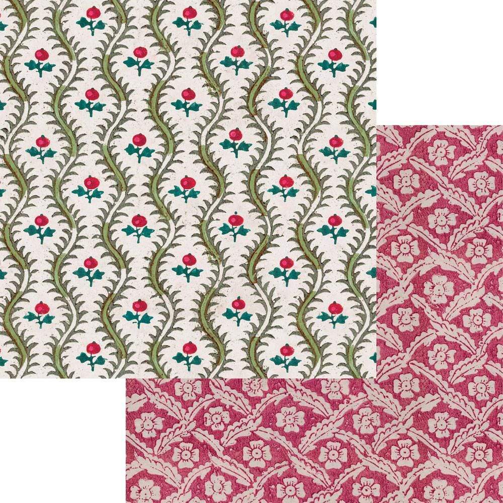 Caspari Domino Paper Holly Reversible Gift Wrapping Paper - 30" x 8' Roll 9788RC