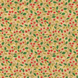 Caspari Berries and Leaves Gift Wrapping Paper in Gold Foil - 30" x 8' Roll 97960RC