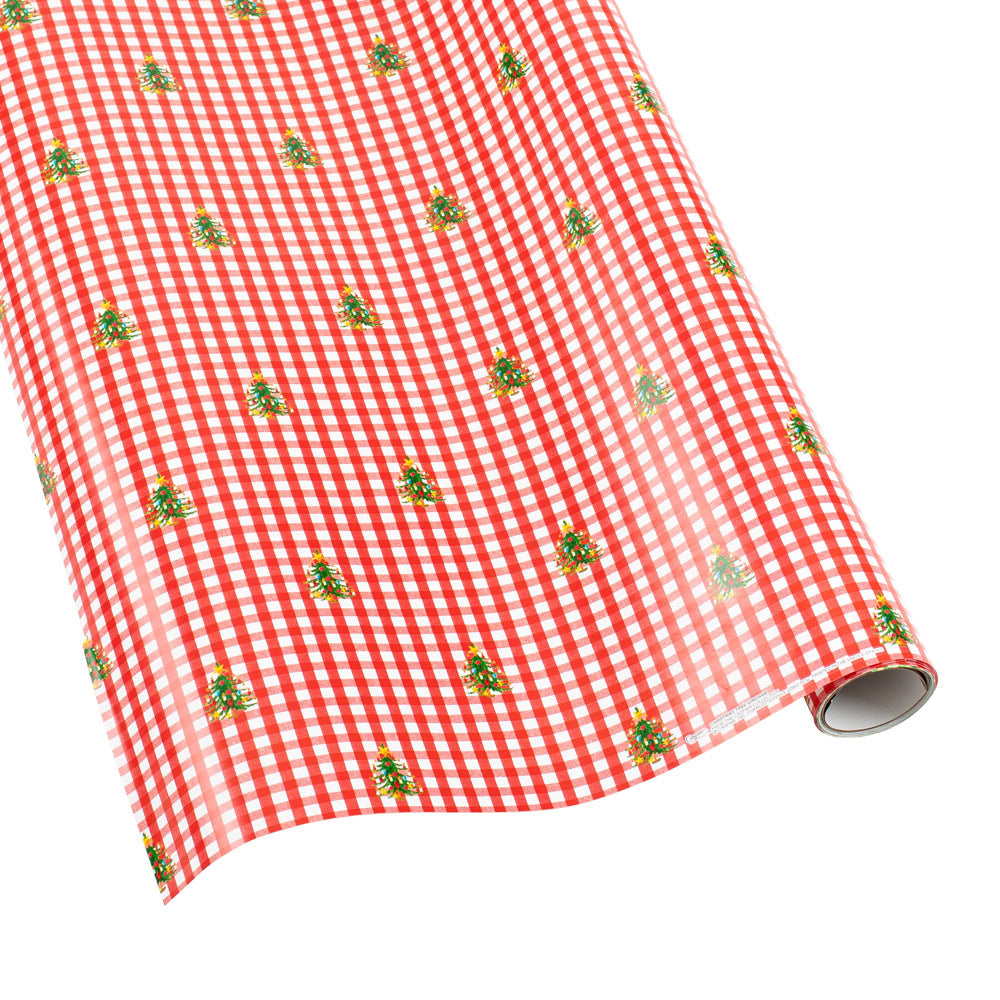 Christmas Tree Gingham Gift Wrapping Paper - 76.2 cm x 243.8 cm Roll