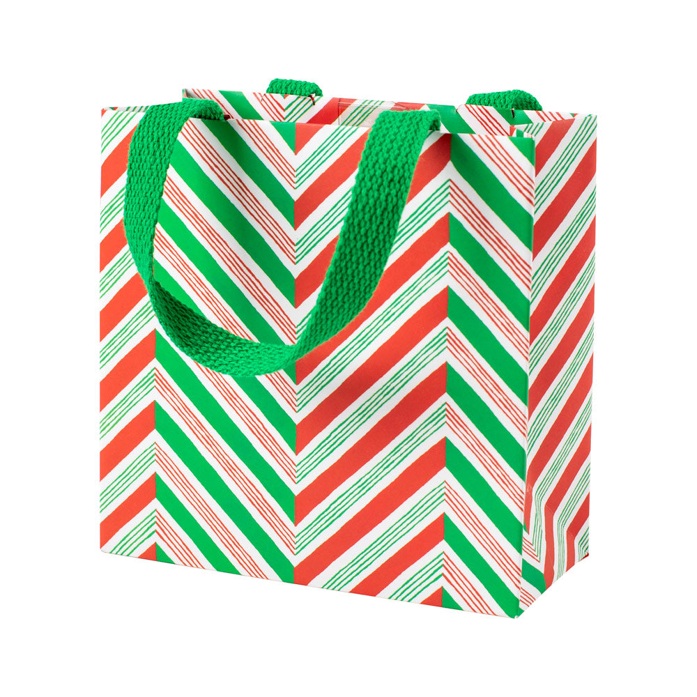 Candy Cane Stripes Small Square Gift Bag - 1 Each 9810B1.5