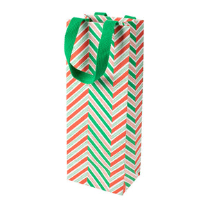 Club Stripe Reversible Gift Wrapping Paper in Red & Green - 30 x