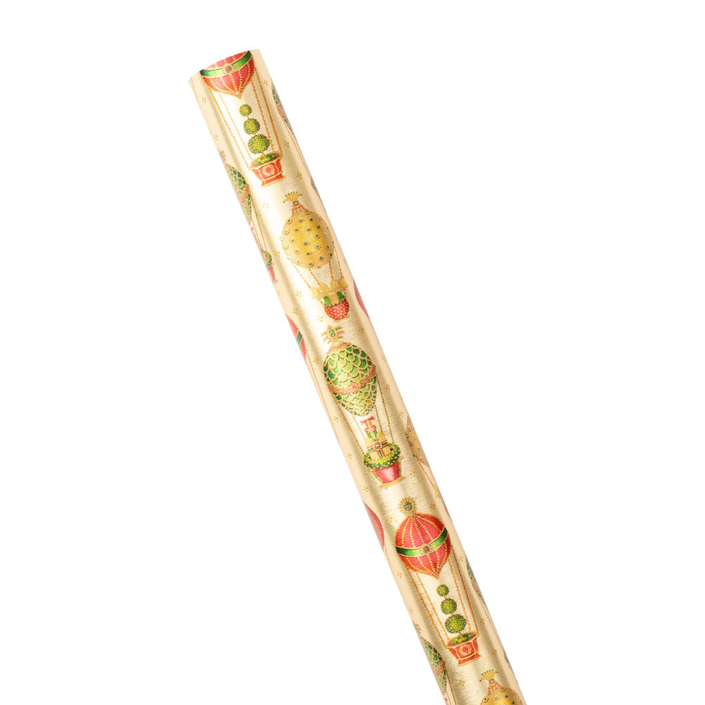 Christmas in the Air Gift Wrapping Paper with Gold Foil - 76.2 cm x 182.9 cm Roll