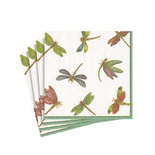 Caspari Dragonflies Paper Cocktail Napkins - 20 Per Package 9860C