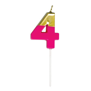 Number Candle 4 - Fuchsia