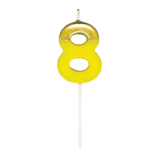 Number Candle 8 - Yellow