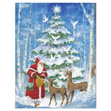 St. Nicholas with Deer Blank Christmas Cards in Cello Pack - 5 Cards & 5 Envelopes