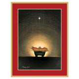 Star and Creche Christmas Card in Cello - 1 Card & 1 Envelope