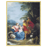 The Rest on the Flight to Egypt Blank Christmas Cards in Cello Pack - 5 Cards & 5 Envelopes