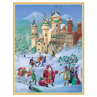 Christmas Castle Blank Christmas Cards in Cello Pack - 5 Cards & 5 Envelopes