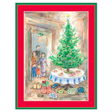Family Christmas Tree Blank Christmas Cards in Cello Pack - 5 Cards & 5 Envelopes